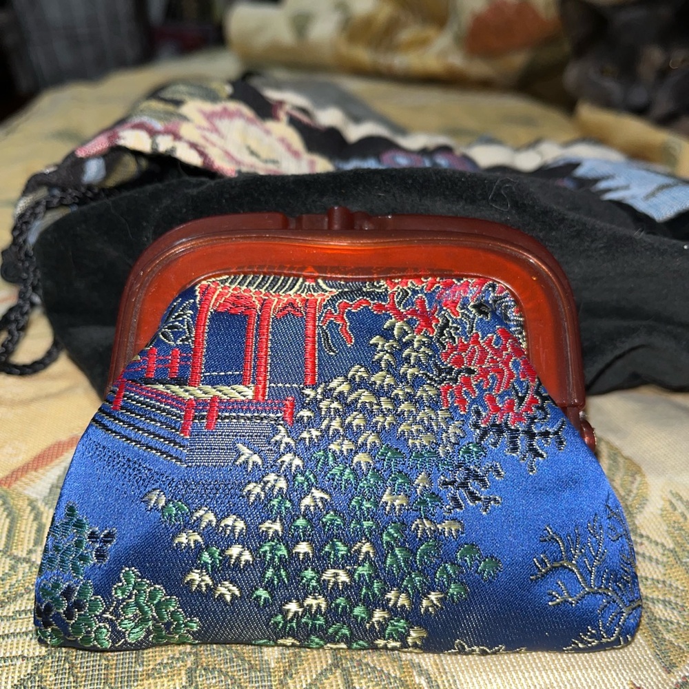 Embroidered Blue and Red Women's Bag